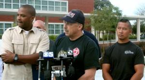 Firefighter and police union representatives made their case against Mayor Gayle McLaughlin.